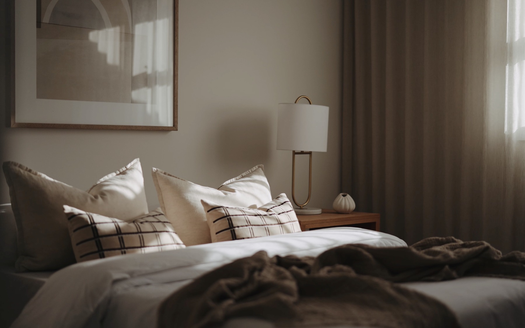 Professionally prepared bedroom with fresh linen during a property turnover